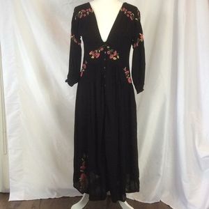 Black embroidered Free People Dress size S